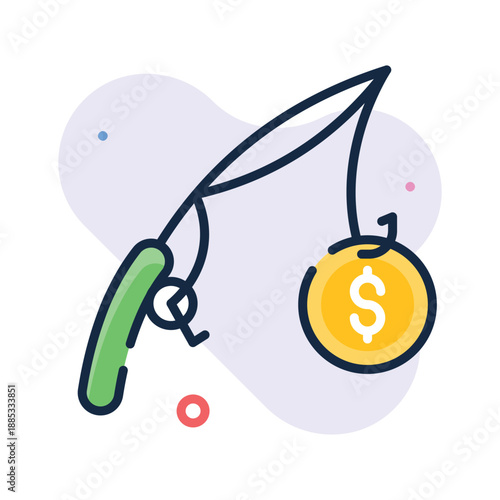 Get your hold on this amazing flat outline icon of money scam, financial fraud