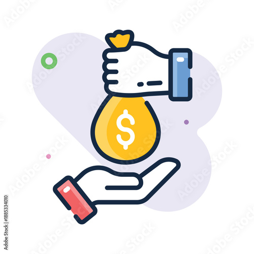 Have a look at this amazing flat outline icon of corruption, bribery and abuse of power