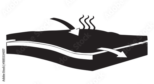 Stylized black illustration of a lit cigarette emitting smoke.