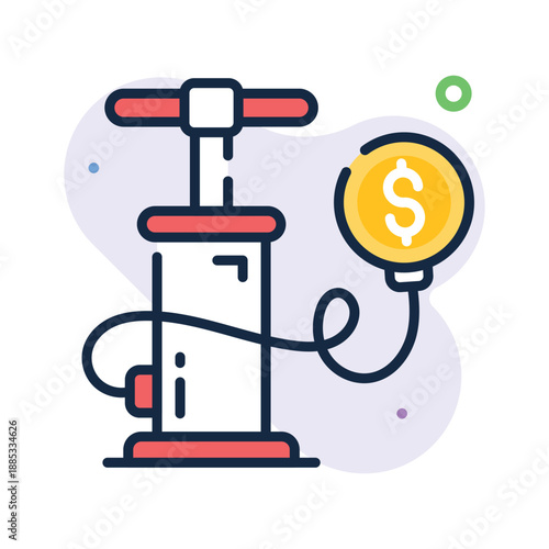 Have your hands on this amazing flat outline icon of inflation