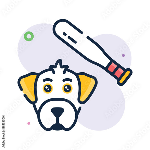 A handy flat outline icon of animal cruelty, abuse and animal rights violations