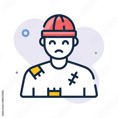 Homeless icon highlighting lack of shelter and social support