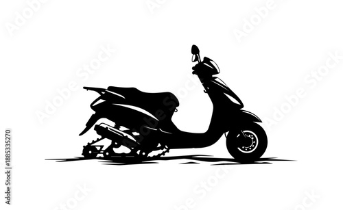 Black Scooter Silhouette Illustration