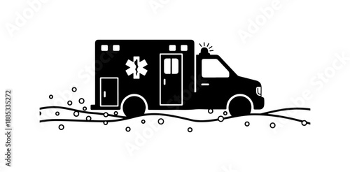 Emergency Ambulance on Wavy Road