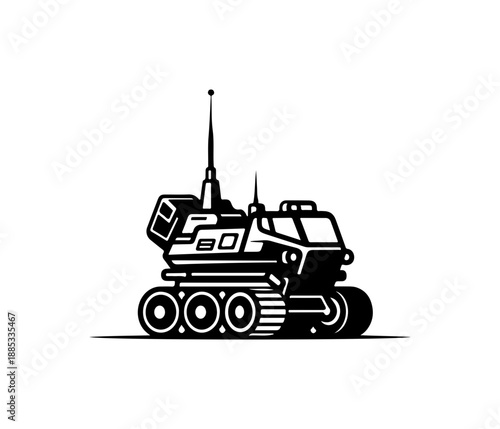 Illustrated Robot Tank with Antenna