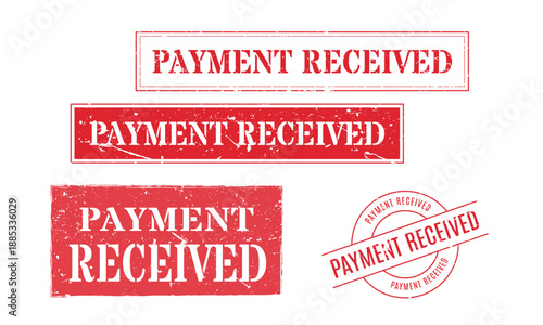 Payment received label set for office and business documents