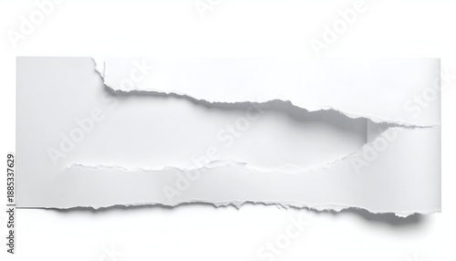 Wallpaper Mural Torn white paper with jagged edges and a rolled curl Torontodigital.ca