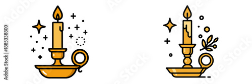 Elegant vector illustration of candles in decorative holders