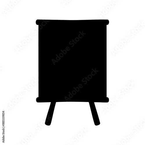 Black Silhouette of a Presentation Board on a White Background Art