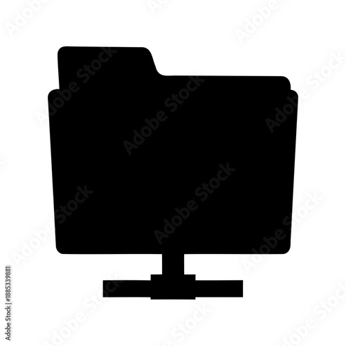 Black silhouette of a file folder icon symbolizing computer storage