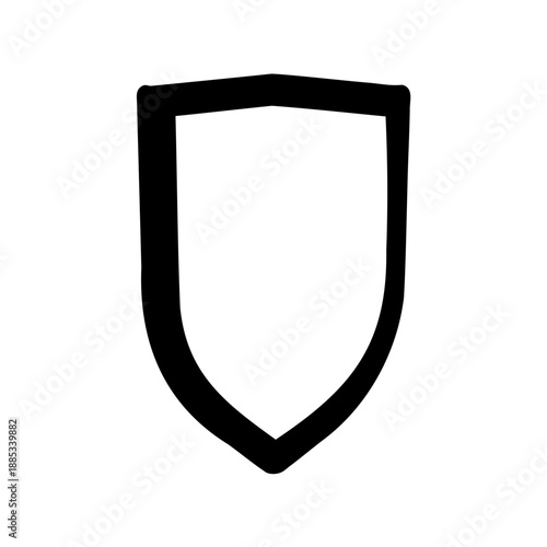 Free Download Minimalistic black and white shield icon representing protection and defense concept - GFXLoad