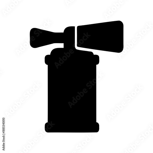 Black silhouette of air horn object for signalling, monochrome illustration