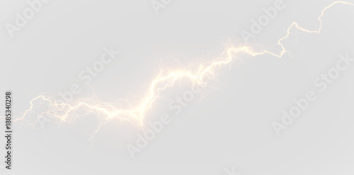 Bright yellow lightning streaks flash across the dark background, leaving glowing electric trails. Sparks flicker dynamically along the path. Perfect for dramatic storm visuals. PNG