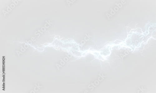 A glowing neon-blue lightning streak flows rapidly across the dark scene. Electric sparks flicker vividly along the path. Perfect for dynamic digital compositions. PNG