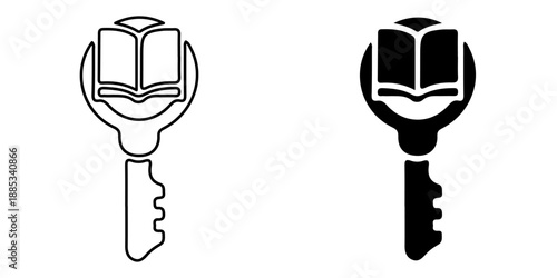 Key to Knowledge Icon Open Book and Key