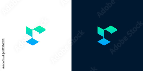 Geometric abstract design with gradient colors, perfect for branding and tech companies