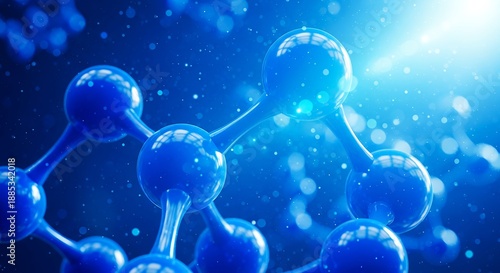 Abstract green molecule structure represents science and medical research