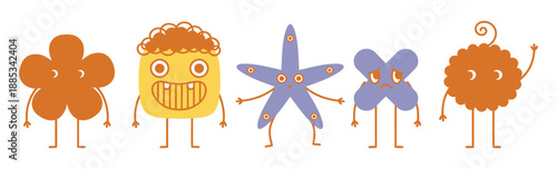 Face smile icon vector set with doodle style and bright colors, Cute colorful emoji faces set for kids design face smile emoji doodle icon on transparent background