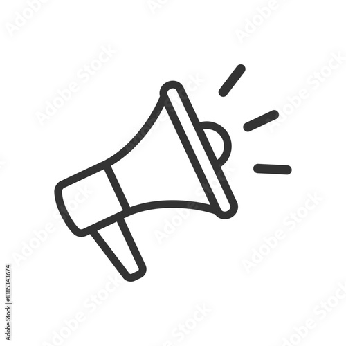 Megaphone graphic icon. Megaphone sign isolated on white background. Vector illustration