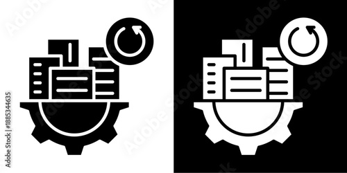 Infrastructure Rebuild Icon Set White Glyph Style Collection
