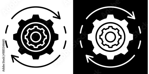 Restart Operations Icon Set White Glyph Style Collection
