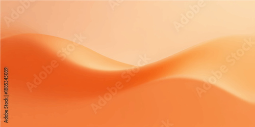 An abstract orange background vector illustration featuring golden yellow waves and a silk texture gradient design with curved lines for a summer sun backdrop