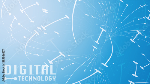 Semiconductor Bg Circuit. AI Tech Background. Abstract Artificial Line Pattern. Security Digital Data Technology Chip Texture. Blue Light Board Software Concept. Artificial Intelligent Network Banner.