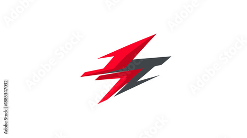 Wallpaper Mural A stylized lightning bolt logo with red and gray segments against a blank white backdrop Torontodigital.ca