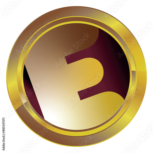 Gold label on a white background