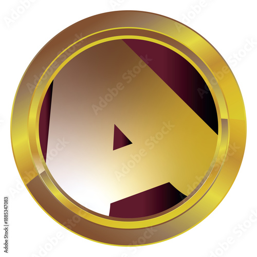 Gold label on a white background