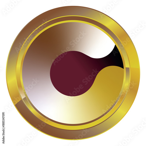 Gold label on a white background