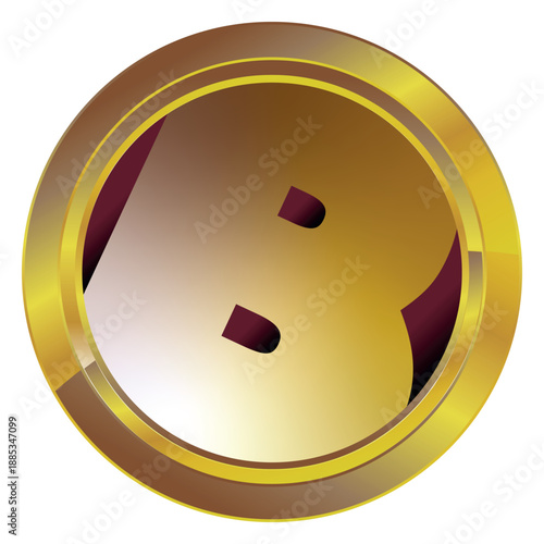 Gold label on a white background