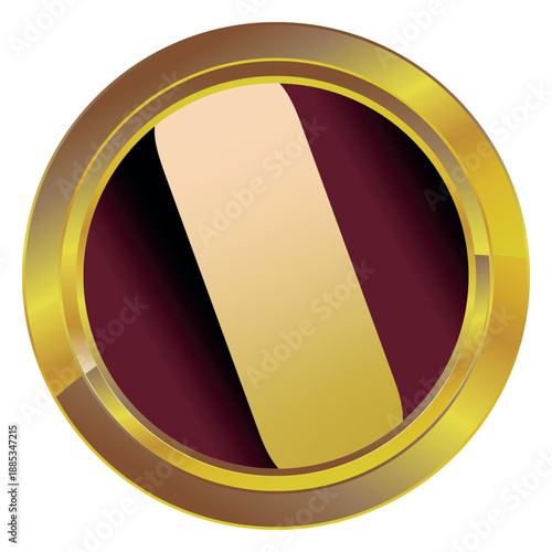 Gold label on a white background