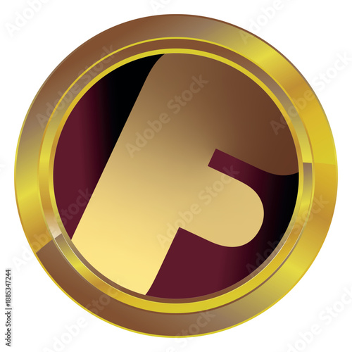 Gold label on a white background