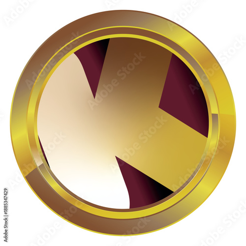 Gold label on a white background