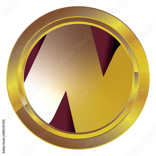 Gold label on a white background