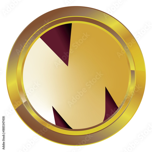 Gold label on a white background