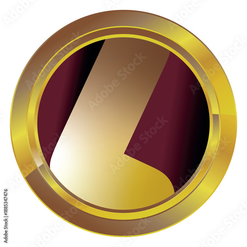 Gold label on a white background