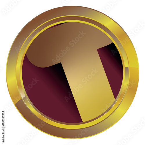 Gold label on a white background