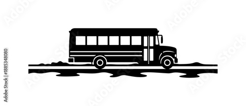 School Bus on Snowy Road