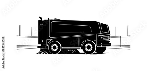 Street Cleaning Vehicle Illustration