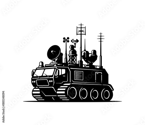 Military Vehicle with Communication Equipment