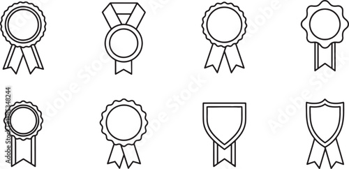 Collection of badge and medal icon set