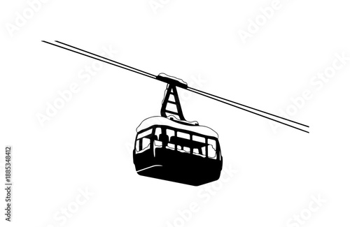 Cable Car Suspended in the Air