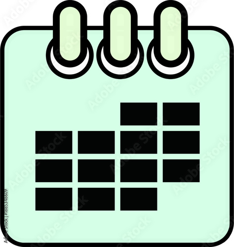 Mint Green Minimalist Calendar Icon for Schedule and Planning