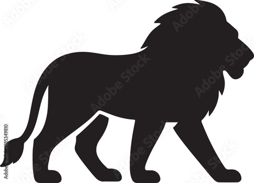 Black lion silhouette vector illustration wildlife strength