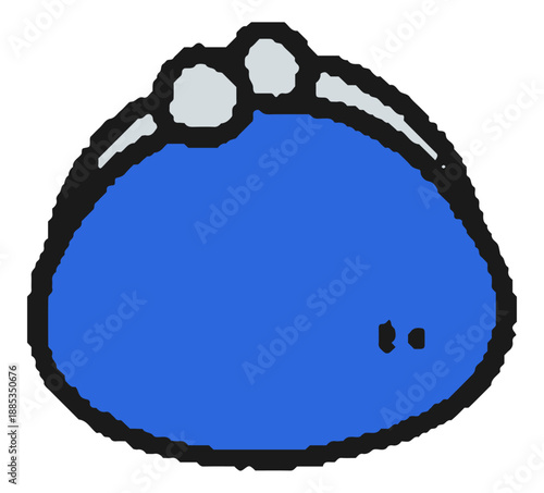 青いがま口財布の手描きイラスト
