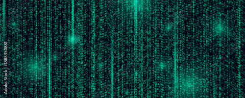Cyber Security Background. Cyberspace Futuristic Pattern. Matrix Numbers Texture. AI Technology Protect Against Virus, Hackers, DDOS Attacks. Computer Abstract Concept. 