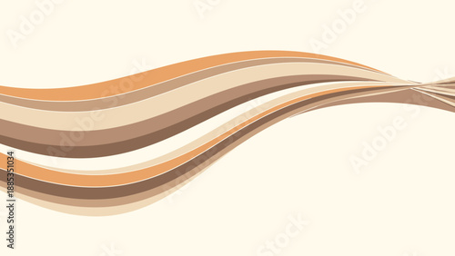 Abstract wavy pattern of horizontal stripes in neutral earth tones including tan, brown, and cream for a calm organic aesthetic.