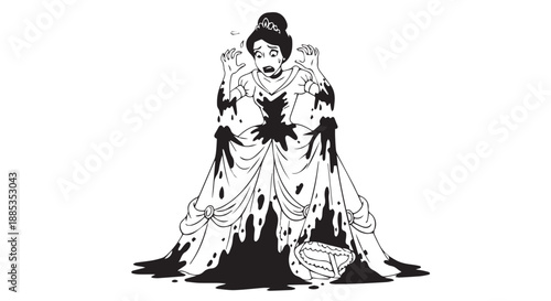 Elegant mythological goddess figure in flowing ceremonial robes.